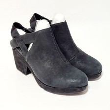 Stivaletti Eileen Fisher Grip Platform Sling Back Zoccoli in pelle nera con tacco Wms 9US