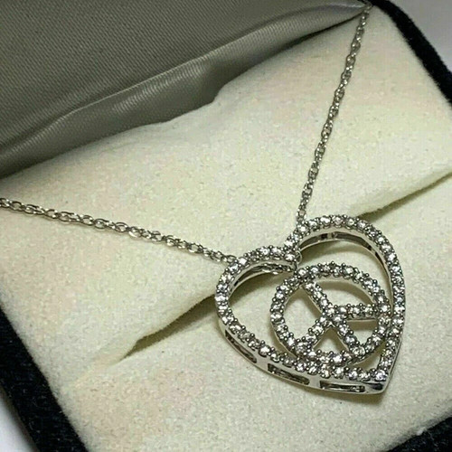 Ciondolo cuore pace - , diamante