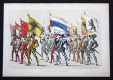 1853 I Confederati Luoghi Paesaggi Corteo Bern Lithografia Compagno