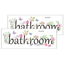 2pz Adesivi Murali Bagno Fiori