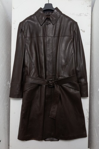 Trench cappotto pelle marrone