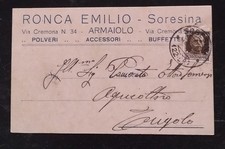 Cartolina pubblicità Ronca Emilio Armaiolo Soresina Cremona 1932