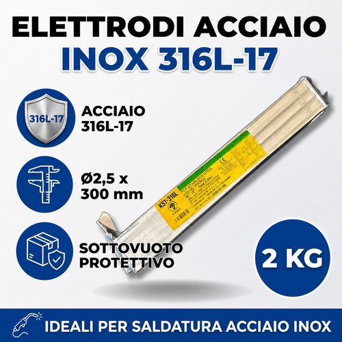 Elettrodi acciaio inox 316l - inox, 316l-17