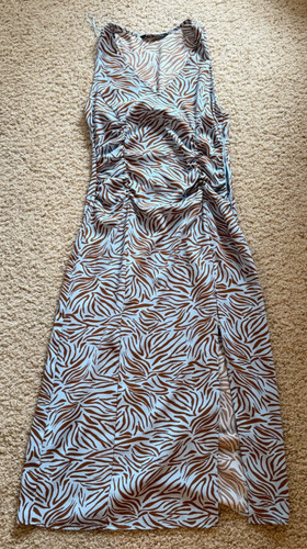 Abito midi zara blu marrone - blu,
