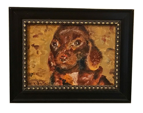 Mini cucciolo doxie dipinti - cucciolo,