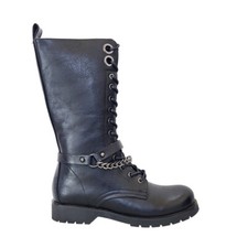 SCARPE ANFIBIO STIVALETTI DONNA BRACCIALINI U150 PELLE SINTETICA NERO BLACK