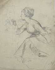 Hermann sarto donna in abito woman in a dress disegno disegno 1880