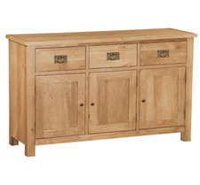 Credenza grande rustica Baysdale rovere - mobile contenitore 3 ante 3 cassetti 130 cm