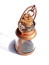 Ciondolo Piccola bottiglia vetro tappo sughero Elettroformata in Rame hand made