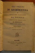Libro antico legatura  BAROZZI DE VIGNOLA GLI ORDINI DI ARCHITETTURA 1846