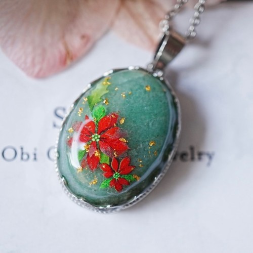 Collana poinsettia avventurina - collana,