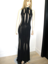 ABITO STILE VERSACE $3K SONIA FORTUNA RITAGLIATO INSERTO IN RETE TRASPARENTE, ABITO 6/42