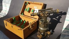Antico Squadro graduato c/cannocchiale Theodolite Filotecnica Salmoiraghi '800