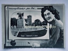 TRIESTE Televisione TV pin up San Giusto Cattedrale vecchia cartolina *
