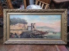 Dipinto su tela Pietro Michis " La torre di Nervi " Fine '800