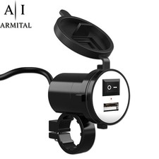 Caricatore USB 12V Moto con Porta 5V  1.5A  Impermeabile Ricarica Rapida Telefon