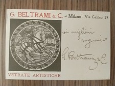 MILANO BELTRAMI VETRATE ARTISTICHE CARTOLINA PUBBLICITARIA Viaggiata 1905