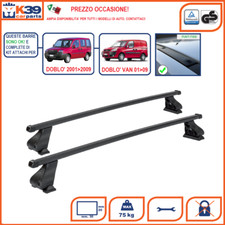 2 BARRE Portatutto Portapacchi Attacchi SPECIFICI FIAT DOBLO' 2000>2009 Acciaio