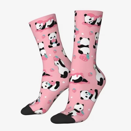 Calze panda fragole unisex - calze, e