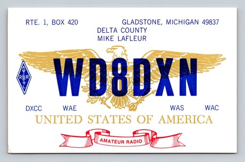 Ham radio qsl wd8dxn gladstone - qsl,