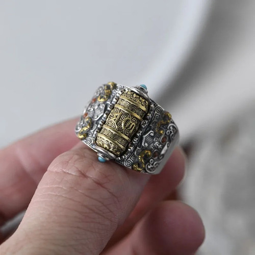 Anello buddista regolabile - buddista,