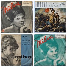 MILVA 4 x 7" 45 Giri Crudele Tango, Chiudi Gli Occhi E Sogna, Lungo La Strada...