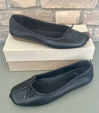 Scarpe ballerine Clarks Freckle Ice in pelle slip on flat nere UK 6D 39,5