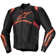 Giacca di pelle Alpinestars Missile V3 nera / rossa fluo / rosso scuro...