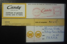 CERT. GARANZIA LAVATRICE CANDY - BOLLO AFFRANCATRICE -MILANO BRUGHERIO 1967