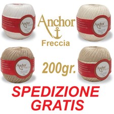 FRECCIA COTONE UNCINETTO ANCHOR GOMITOLO 200 GRAMMI BIANCO ECRÙ387 8 12 16 25 