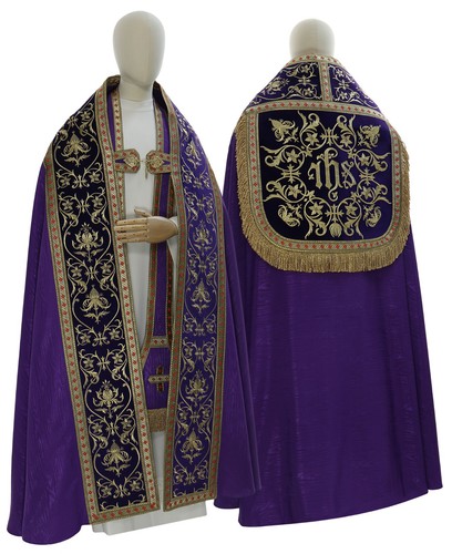 Piviale romano viola con stola - con,
