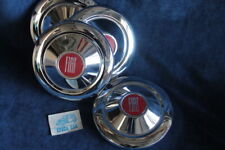 FIAT 600 E COPPA RUOTA FUORISERIE CROMATO SET 4 PEZZI  HUBCAP WHEELS NOS