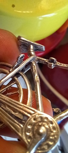 Bicicletta miniatura argento - miniatura,
