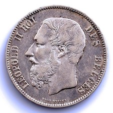 Belgio-Leopoldo II. 5 franchi