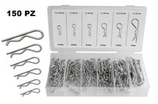 SET DI COPPIGLIE PERNI FERMI DI SICUREZZA VARIE MISURE 150 PEZZI IN BOX