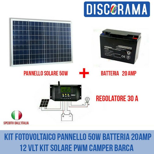 Kit fotovoltaico pannello 50w - fotovoltaico,