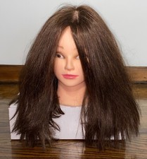 Cosmetology Hairdresser Mannequin Head Dark Brown Long Synthetic Hair
