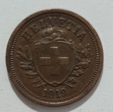 1 RAPPEN 1919 B HELVETIA MONETA 1 CENTESIMO CONFEDERAZIONE ELVETICA SVIZZERA