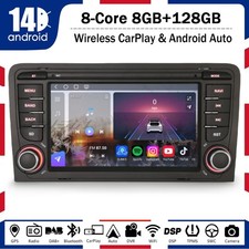 128GB Android 14 Qualcomm Autoradio CarPlay BT5.1 GPS Navigatore Audi A3 S3 RS3
