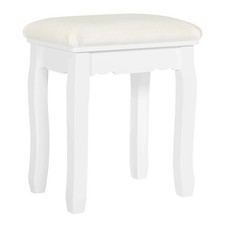 Sgabello in velluto bianco