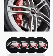 4 pezzi coprisedile FR 56mm copricerchio centrale nero e rosso per Seat Leon