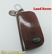 Portachiavi ecopelle effetto Radica BROWN con logo LAND ROVER