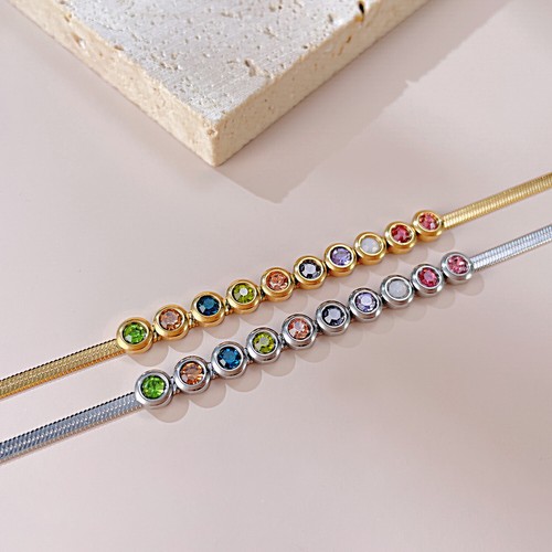 Bracciale con zirconi colorati