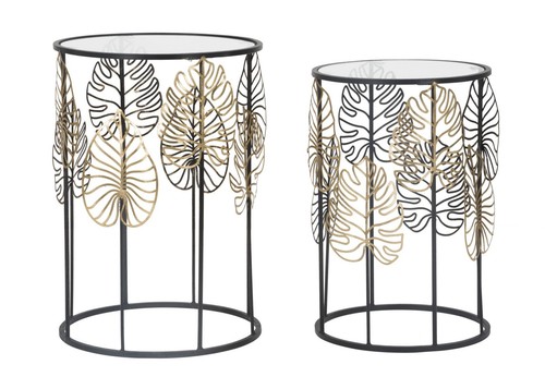 Tavolinetti foglie glam - glam, coppia