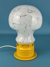 Lampada Da Tavolo Vetro Murano Fungo 27cm Base Gialla Design Anni ‘70