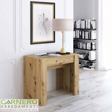 Tavolo consolle allungabile rovere rustico 10 posti design salvaspazio VIRGINIA