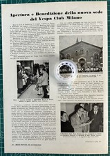 Rara Pubblicità Apertura Sede VESPA CLUB MILANO del 1957