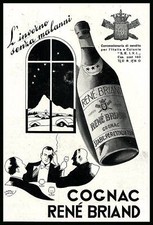 PUBBLICITA' 1939 VINO COGNAC RENE' BRIAND INVERNO CAPPADONIA SERATA BRANDY DRINK