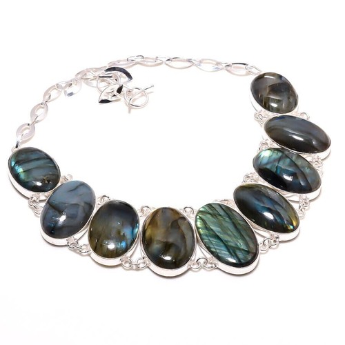 Collana argento labradorite - in,