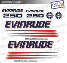 Adesivi motore marino fuoribordo Evinrude ficht ram injection 250 cv barca